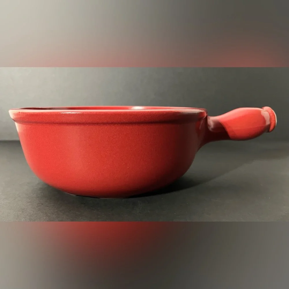 Emile Henry France Flame Red Stoneware Fondue Warming Pot 2.6Qt_3